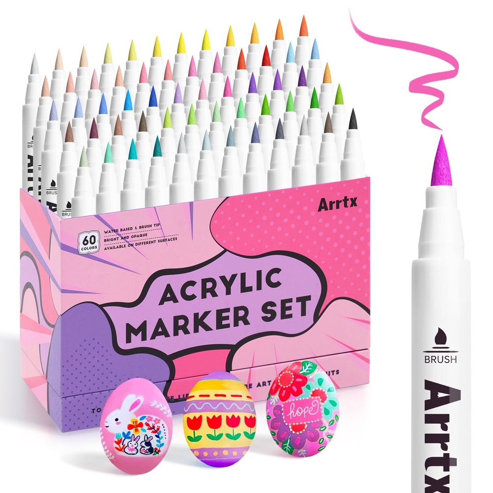 60 Colors Paint Markers Paint Pens, Acrylic Paint Pens for Artists Adults Col…