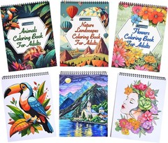 Adult Coloring Books Set, 3 Fun Coloring Books for Adult Relaxation, 60 Pages…