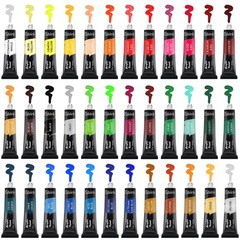 64PCS Acrylic Paint Set with Wooden Easel, Brushes, Canvases, Palette & Knives