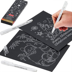 PANDAFLY White Gel Pens, 0.5Mm Extra Fine Point Opaque Archival Ink Pen for Jour