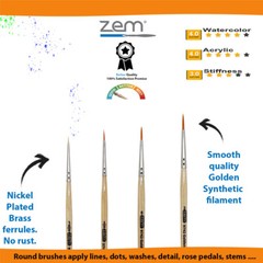 AS-4 Student Golden Synthetics Detail Brush Set 4 pcs