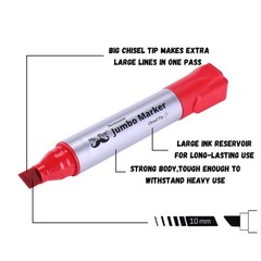 Mr. Pen- Jumbo Permanent 1 Count (Pack of 4), Black, Green, Red, Blue