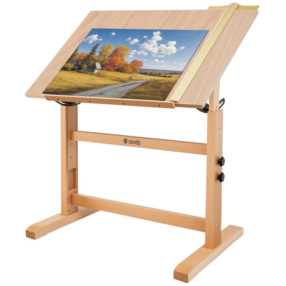 conda Wood Drafting Table – Adjustable Height, 35.5″x23.5″ Plan Table for Con…