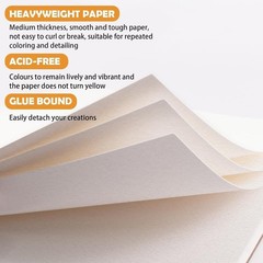 A4 Watercolour Paper Pad 30 Sheets 300GSM Cotton Blend Cold Press, Natural White
