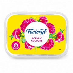 Fevicryl Acrylic Colours Kit 60ml Set of 6 DIY Paints Canvas Wood Fabric Art