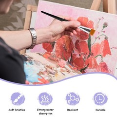 10 Pcs Flat Paint Brushes 1 Inch Acrylic Paint Brush Artist Craft Painting Brush