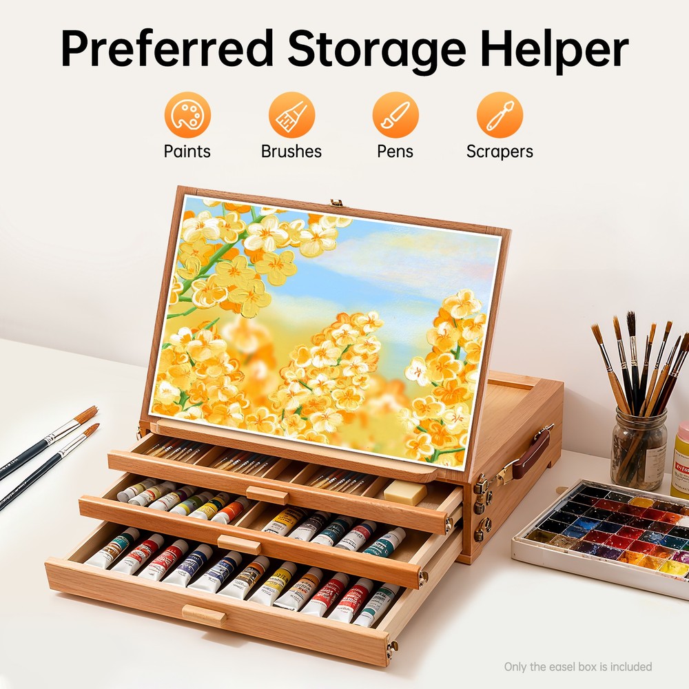 Multi Function Storage Box, Portable Sketch Box for Kids, Beginners, Students,