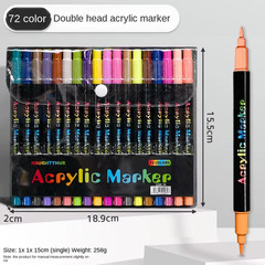48 Color Acrylic Paint Markers Dual Tip Brush Fine Point Paint Pens Art Set
