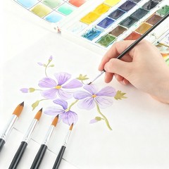 Round Paint Brushes 11pcs, Watercolor Acrylic Gouache Ink, Black Set