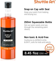 Shuttle Art 12 Colors Acrylic Paint, 250ml/8.45oz Bottles Acrylic Paint Set, Ric