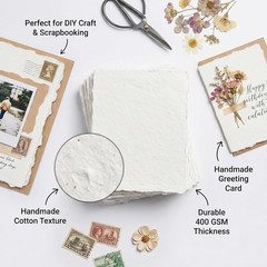 400 GSM / 25 Sheets Rough Textured Watercolor Paper for Painting, Drawing & Sket