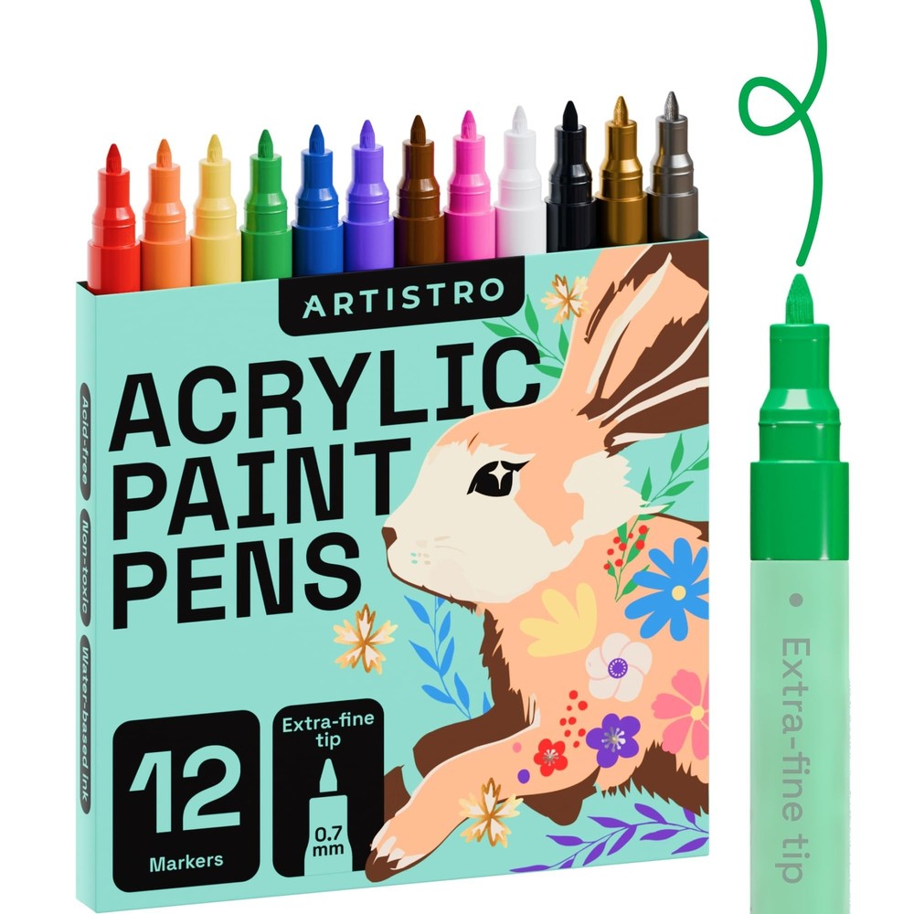 Paint Pens for Rock Painting, Stone, Ceramic, Glass, Wood, Canvas. Set of 12 …