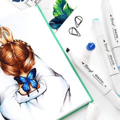 72 Colors Alcohol Markers, Dual Tip Fine & Chisel Art Markers with Blue Carry Ca