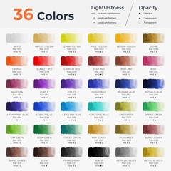 Nicpro Watercolor Paint Set for Adults, 36 Colors Watercolor Tube Set (12ml,0.4o