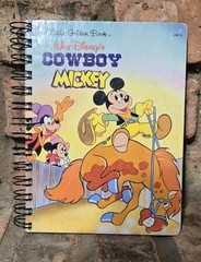 Cowboy Mickey Repurposed Book Cover Into A Jounal With Blank Pages