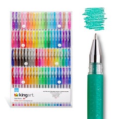 KINGART GLITTER Rollerball GEL PENS, 80 80 Count (Pack of 1), Assorted