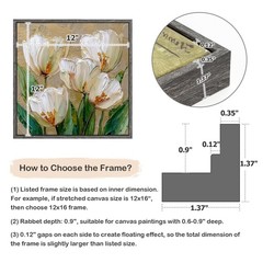 Canvas Frame for 12×12 Family Travel Personalized Portraits, 2 Pack 0.9″ Deep…