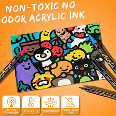 White Acrylic Paint Pens Markers, 6 Pc Dual Tips Waterproof Paint Markers For…