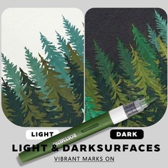 ROSYMENG Green Blue Art Markers: 36 Colors Acrylic Paint Pen Set with Soft Br…