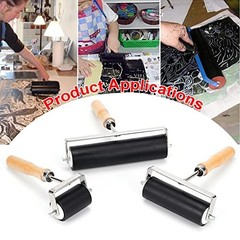 3 Pack Rubber Brayer Roller Set for Printmaking Crafting Ink Application 2.4-5.9