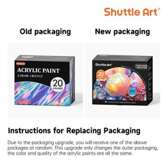 Chameleon Acrylic Paint Set, 20 Iridescent Colors, 60ml Bottles for Artists &…