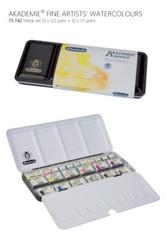 SCHMINCKE Akademie Aquarell Watercolor Set – 12 half pans & 12 whole pans