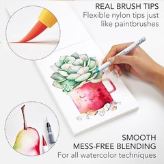 54 Watercolor Pens Set | Including 15 Page Pad & Online 1 Count (Pack of 54)