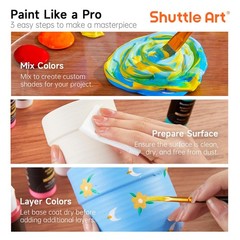 Shuttle Art 25 Colors Outdoor Acrylic Paint 2 Fl Oz (Pack of 25), 25