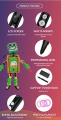 3D Printing Pen Set DIY Drawing Pen with LED Display 3 Color Filament Kids Gift