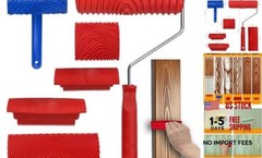 6pcs Wood Grain Tool Set – 7 Inch Rubber Paint Rollers for Realistic Wood