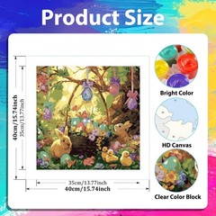 Easter Paint by Numbers Kit for Adults Beginner, Easter Paint by Number for Adul