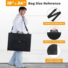 Nicpro Light Weight Art Portfolio Bag, 18×24 Black Canvas 18 x 24 inches