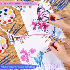 162 Pcs Paint Brushes Bulk, Round Flat Tip Acrylic Paint Brushes Set for Kids…