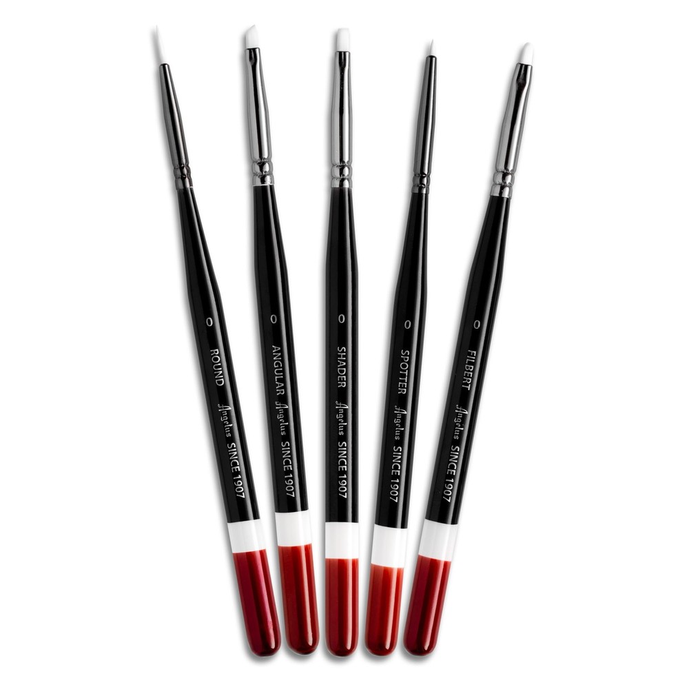 Micro Detail Paint Brush Set of 5 Synthetic Fibers, Ideal for Acrylic, Leathe…
