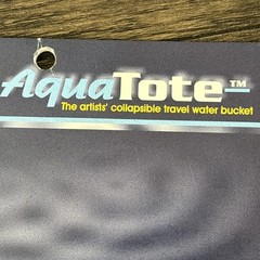 Aqua Tote Portable Artists Water Bucket Travel Collapsible Brush Holder Painting
