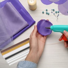 4×0.27 Inch Glitter Hot Glue Sticks, 38 Pcs Hot Glue Gun Sticks, Sapphire Blue