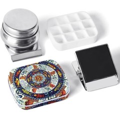 Portable Mini Tin 12-Well Empty Palette Paint Mixing Tray is a Small Storage …