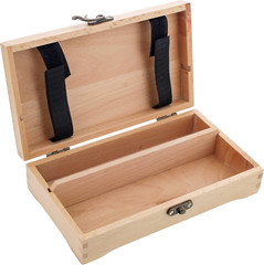 Multi-Function Unfinished Beechwood Artist Tool and Brush Storage Box with Locki
