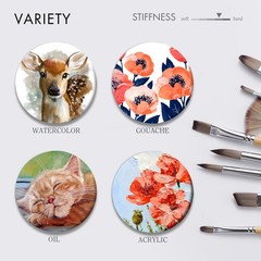 ARTIFY 30 Pieces Professional Paint Brush Set – Expert Series Synthetic Nylon…