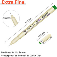 Muchcute Micro Fineliner Drawing Art Pens: 20 Set (12 Colors & 8 Black) Extra Fi