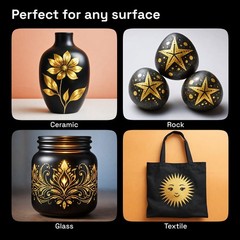 5 Gold Paint Pen for Rock, Glass, Ceramic, Wood, Tire, Fabric, Metal, Canvas,…
