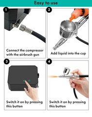 Gocheer Airbrush Kit with Air Compressor, 48 PSI Open Box