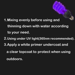 SIX Color Invisible UV Paint Set For Indoor/Outdoor Use or Invisible UV Black…