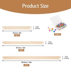 Jieting 12pcs Wooden Stretcher Bars Kit with 100 8/12/16 Inch, Burlywood