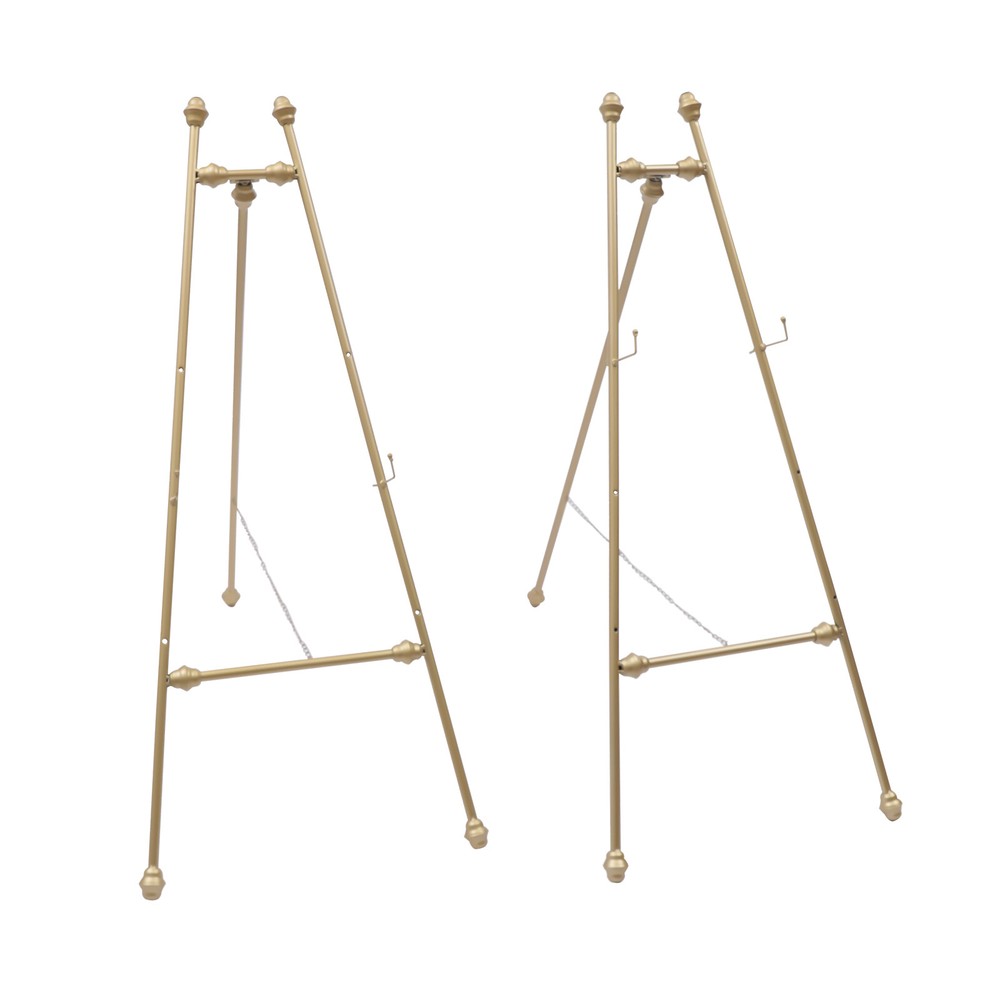 2PCS Easel Stands Floor Mount Golden Wedding Easel Stand For Wedding Party