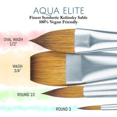Artist Brush Co Aqua Elite 4850 Series – 4pc Watercolor Brush Set – Synthetic…