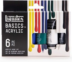 Liquitex BASICS 6 Tube Acrylic Paint Set, 22ml, 0.7 Fl Oz (Pack of 6), Multi