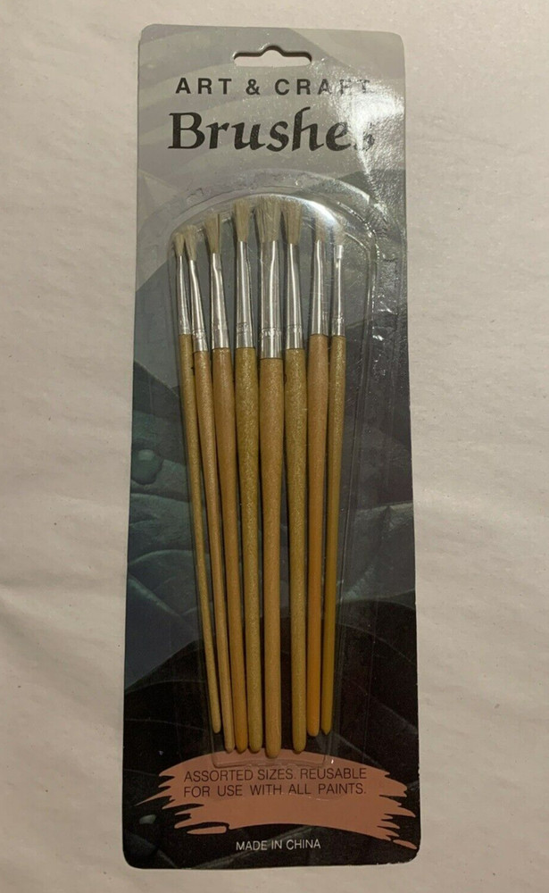 Art Brushes, assorted sizes for use with all paints. Reusable.