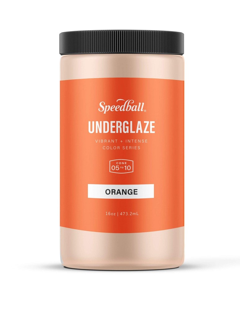 16 Ounce Orange Paint for Detailed Painting Dinnerware Safe Opaque Underglaze