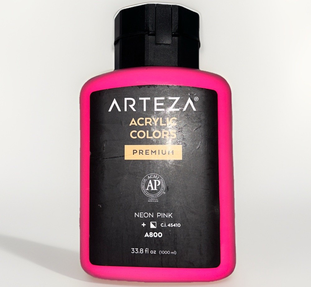 ARTEZA Acrylic Colors Premium Paint 33.8oz Neon pink